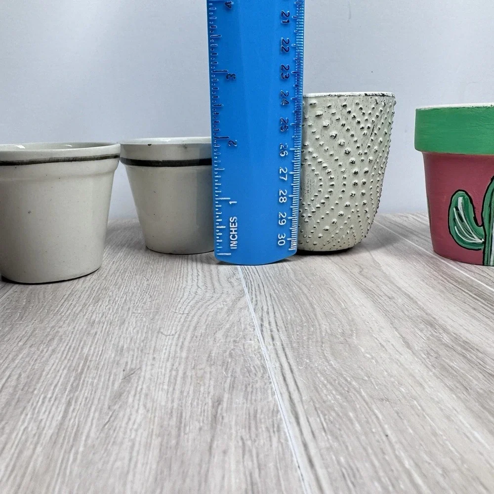 Mini Ceramic Planters Lot Small Flower Pots‎ Cactus Succulent Decor Set 4